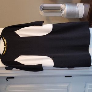Black and ivory knit dress